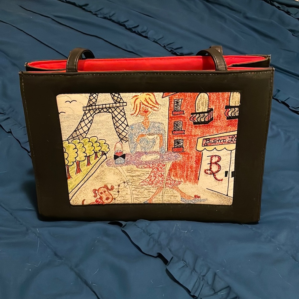 Beaded purse with Paris front